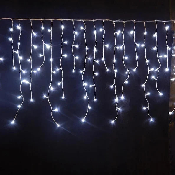 Instalație de Crăciun, franjuri cu led tip țurțuri, exterior, 20 metri, 500 LED-uri, interconectabila