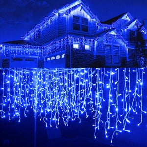 Instalație de Crăciun, franjuri cu led tip țurțuri, exterior, 20 metri, 500 LED-uri, interconectabila