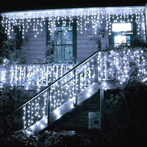 Instalație de Crăciun, franjuri cu led tip țurțuri, exterior, 20 metri, 500 LED-uri, interconectabila